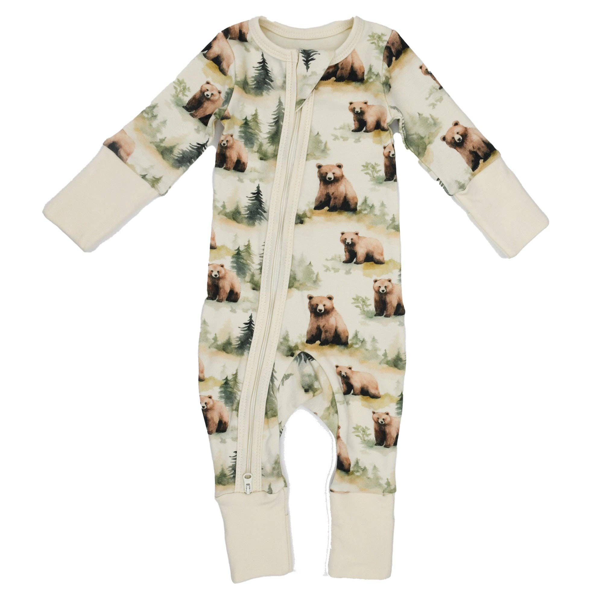 Earthy - Wholesale Sleepsuit - Baby - Organic Cotton Baby Pajamas 2-Way Zip Front Zipper Sleeper, Hemlock2