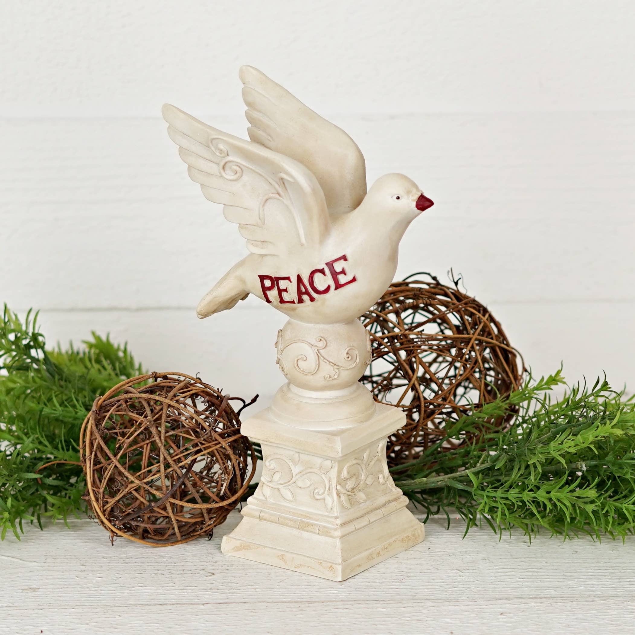 Two Ten Original LLC - Wholesale Decorative Figurine - M2291-Antique Statue- Peace Dove- 10.5" x 7" x 3.5" 0