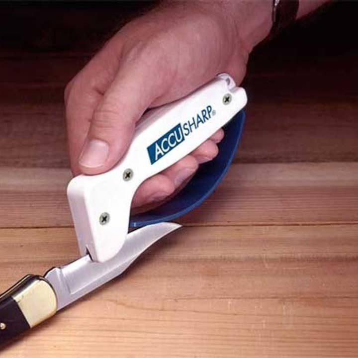 Benhalex - Vente Aiguiseur de couteaux - Aiguiseur de Couteaux & Outils AccuSharp Classique Blanc/Bleu