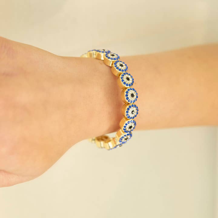 Pulseira elástica de olho mau por atacado de Belle By Elle