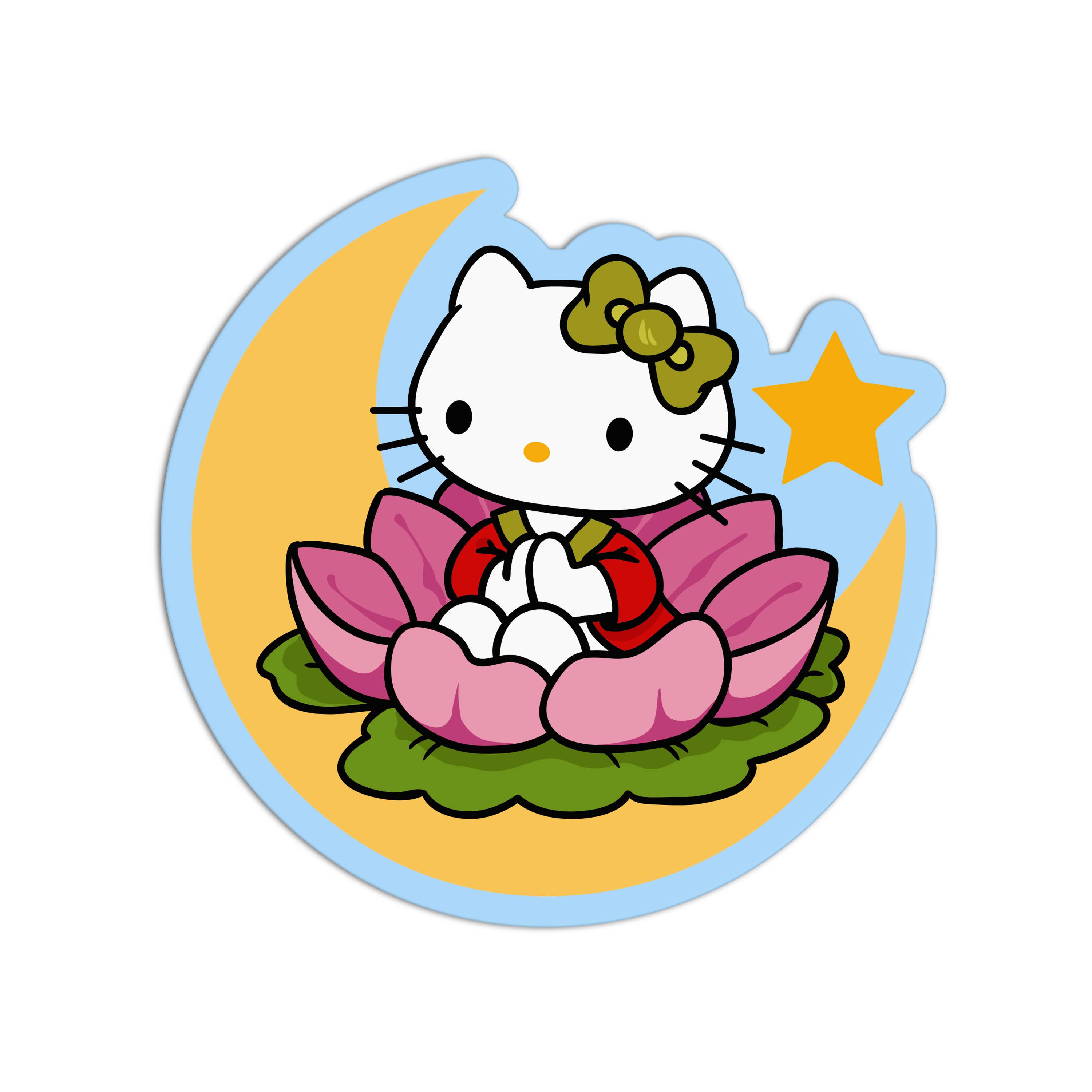 Girls Printing House – Adesivo por atacado – Lotus Moon Kitty Olá Gato Autocolantes de Cereja