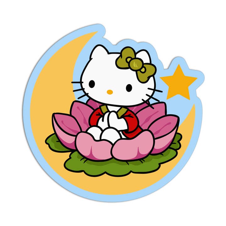 Girls Printing House – Adesivo por atacado – Lotus Moon Kitty Olá Gato Autocolantes de Cereja0