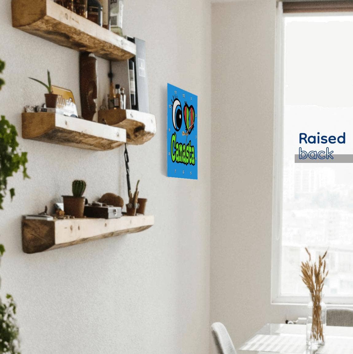 3dRose - Wholesale Wall Clock - 3dRose, Bright Eye Heart I Love Canasta, Wall Clock2