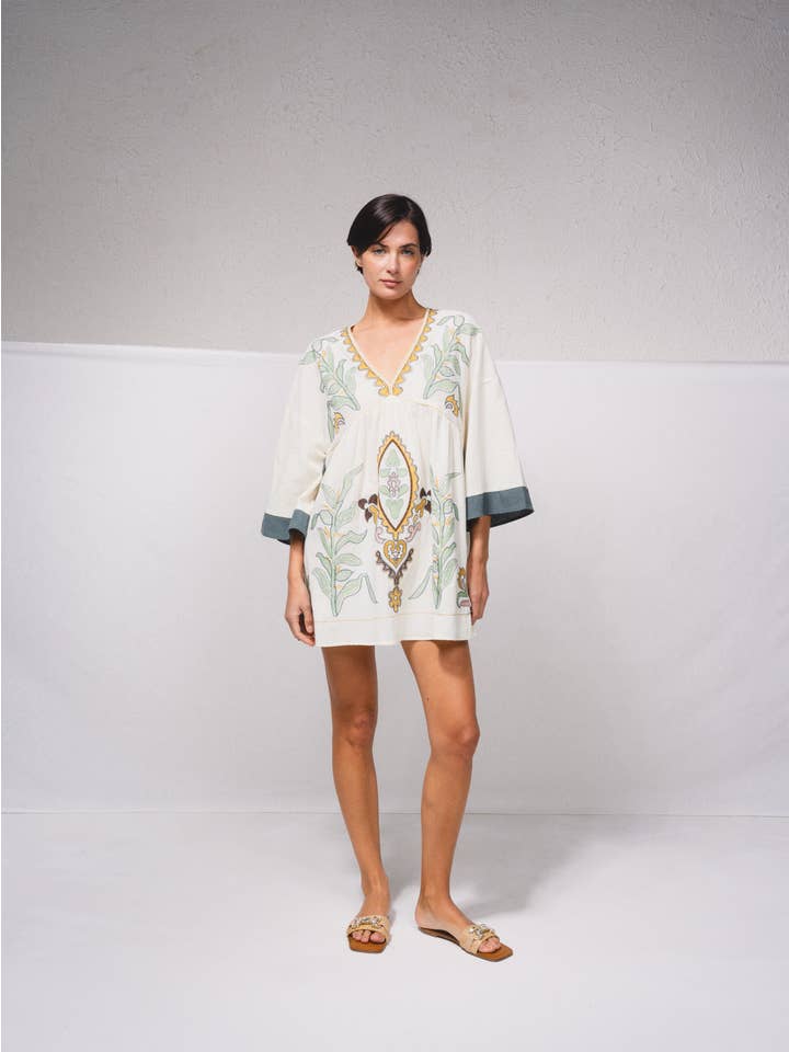 Pearl 249206 - Short dress with embroidery for wholesale on Faire