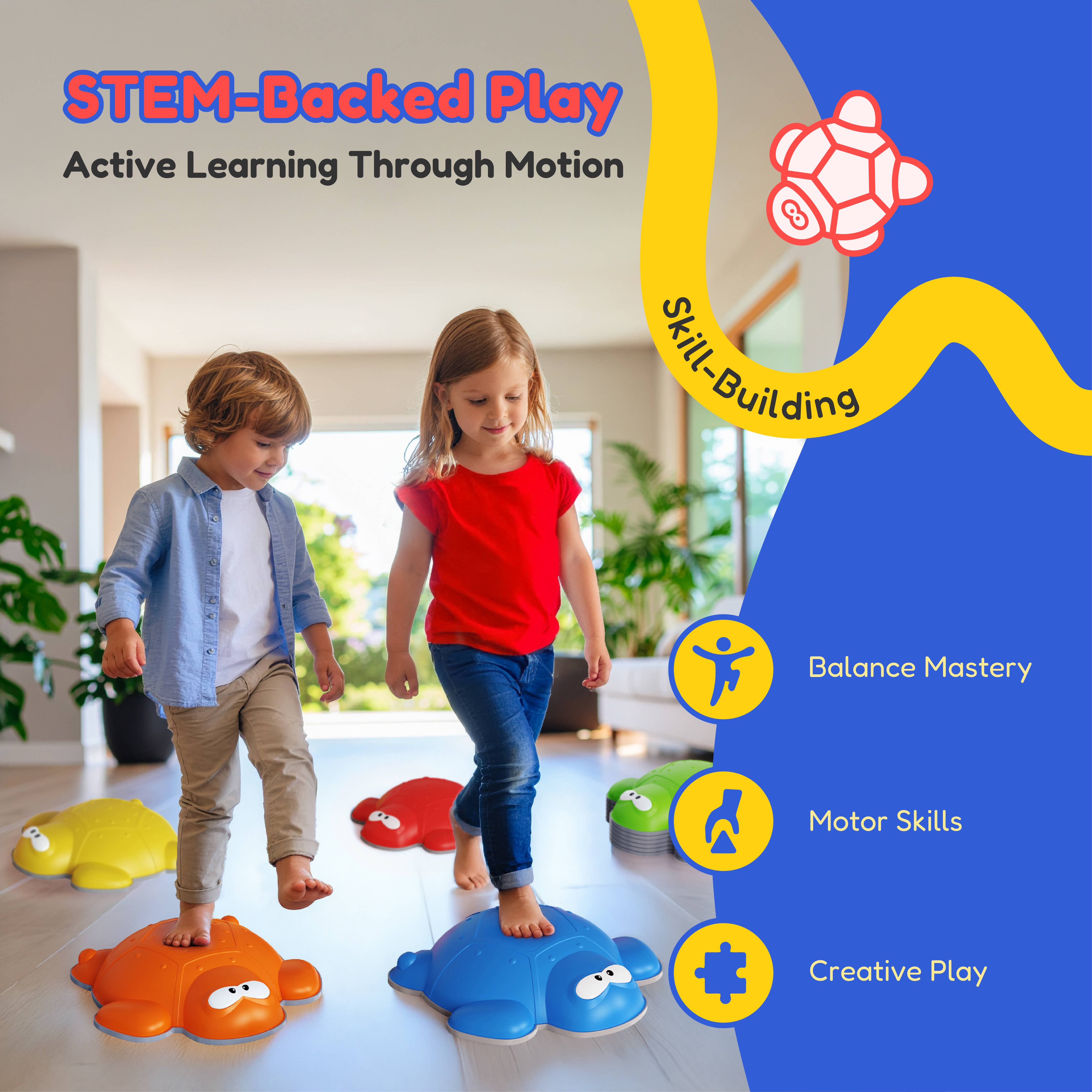 Kook - Wholesale Toy Set - Kids - Kinderific Star Shaped Stepping Stones, 6 Piece Set, Multi7