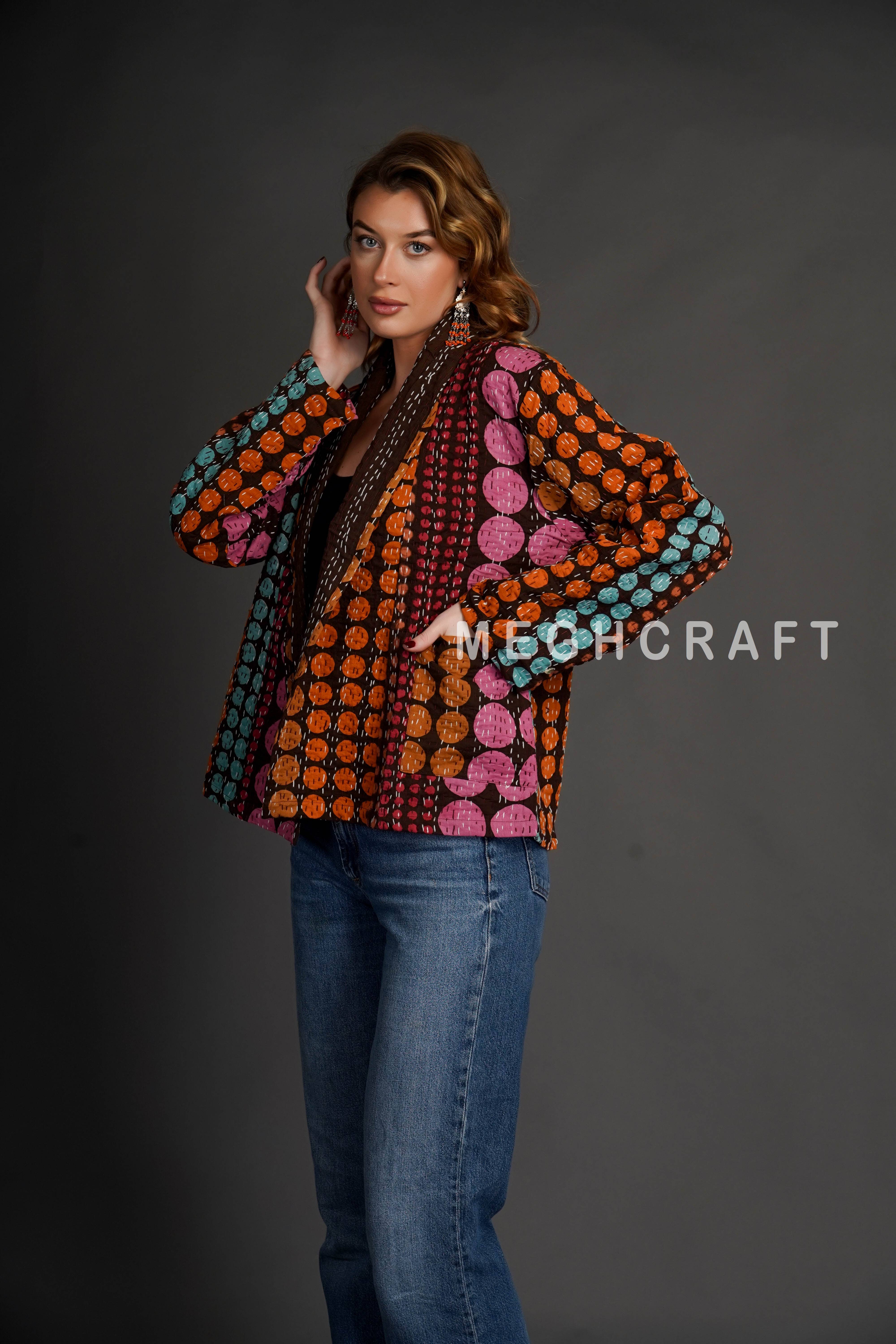 Meghcraft - Venta al por mayor Chaqueta - Mujer - Chaqueta Reversible de Kantha para Mujer2