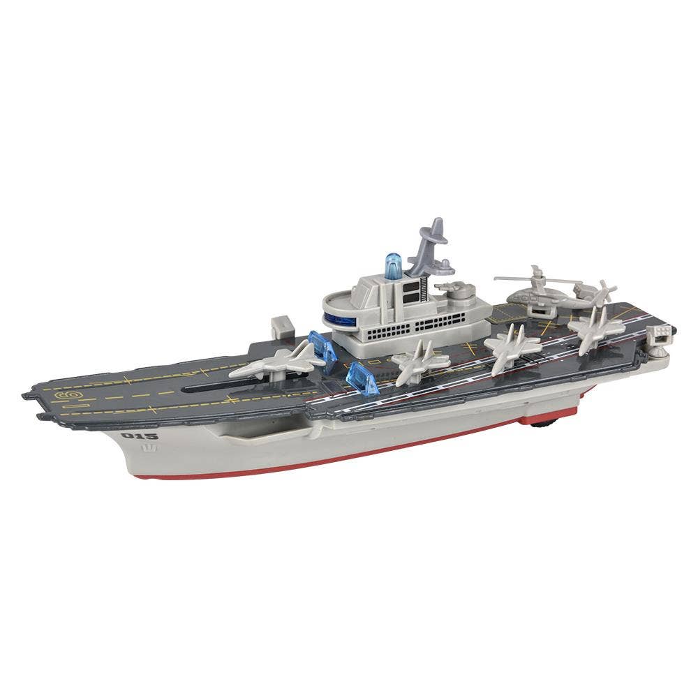 The Toy Network - Wholesale Toy Plane - Kids - 8.5"Diecast Pull Back Aircraft Carrier W/Light & Sound3