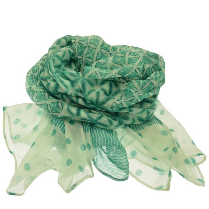 Green Quadro Scarf for wholesale by Miss Milly Limited