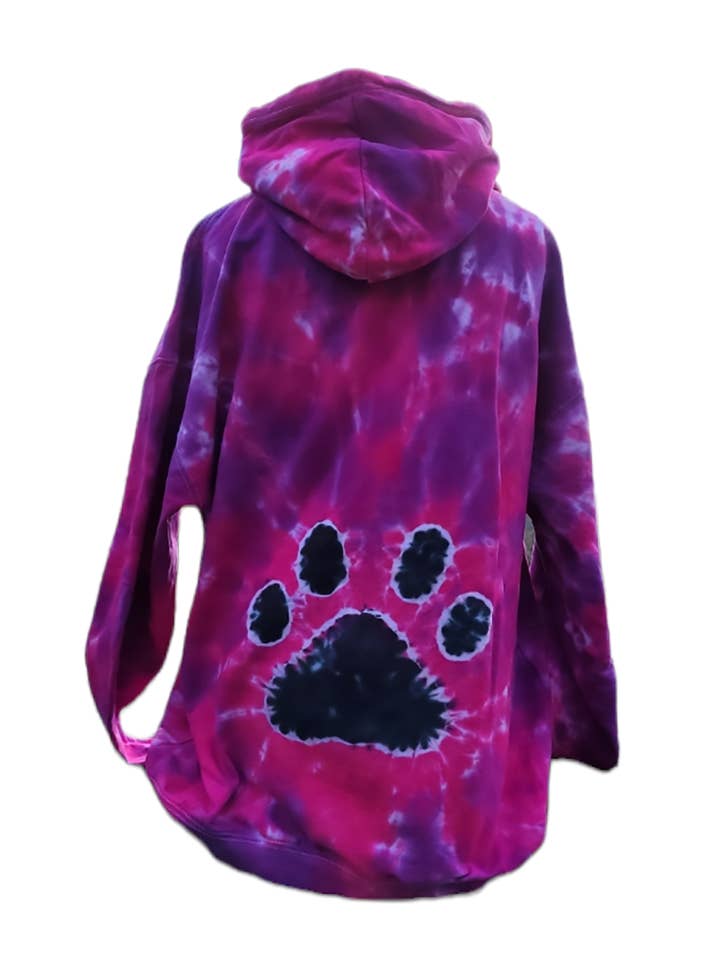 Sweat à capuche tie-dye au design de pattes colorées - Vêtements pour parents d'animaux pour la vente par VeEco Gifts