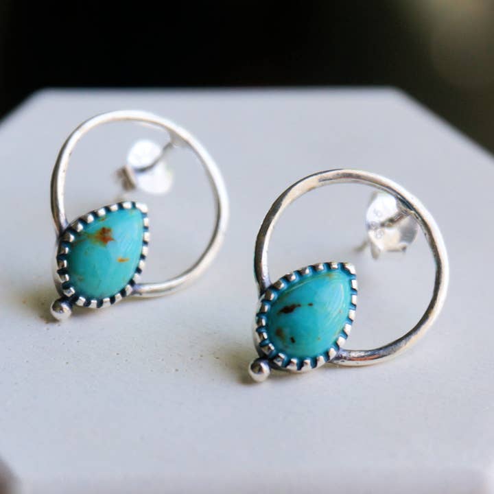 Vale Turquoise Hoop Earrings for wholesale by Sowell Jewelry