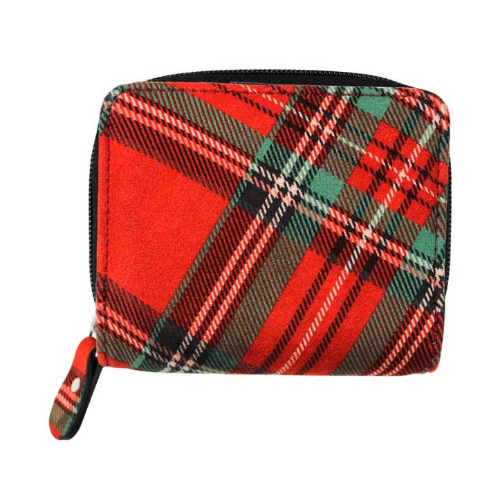 Moleskin Tartan portemonnee met ritssluiting voor wholesale door Eurostick