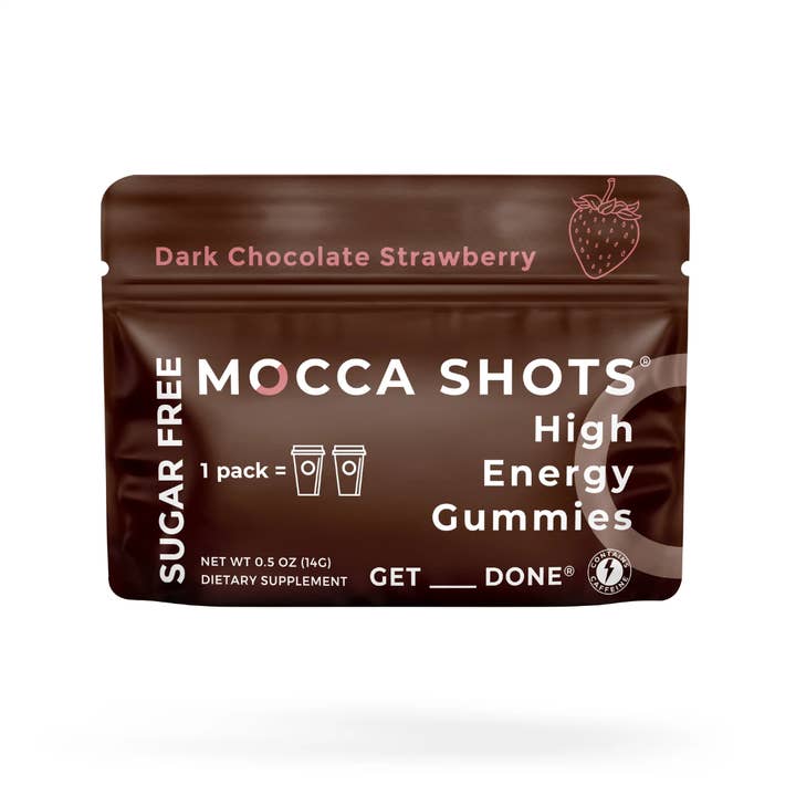 Seattle Gummy Company - Wholesale Oral Supplement/Vitamin - Mocca Shots Energy Gummies SUGAR FREEÂ | 12-Pack, Strawberry