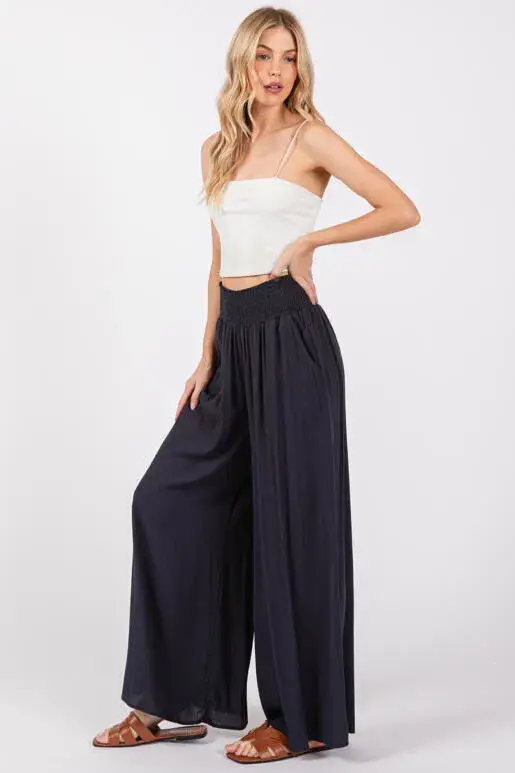 Final Touch – wholesale Pants – Women's – Heavy Gauze Wide Leg Pants - NP70263D-HV2