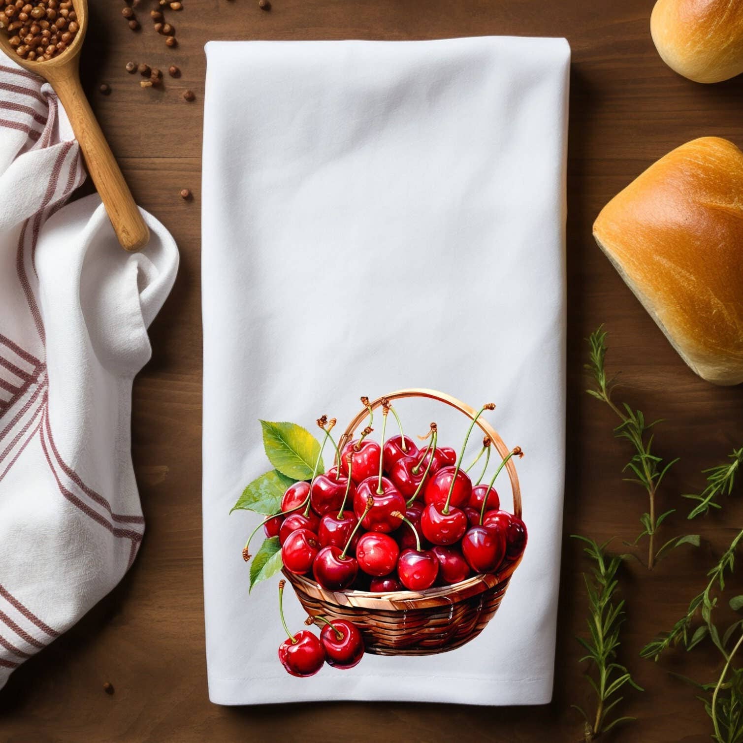 Fernville Creations - Wholesale Tea Towel - Premium Decorative Cherry Kitchen Hand Towel3