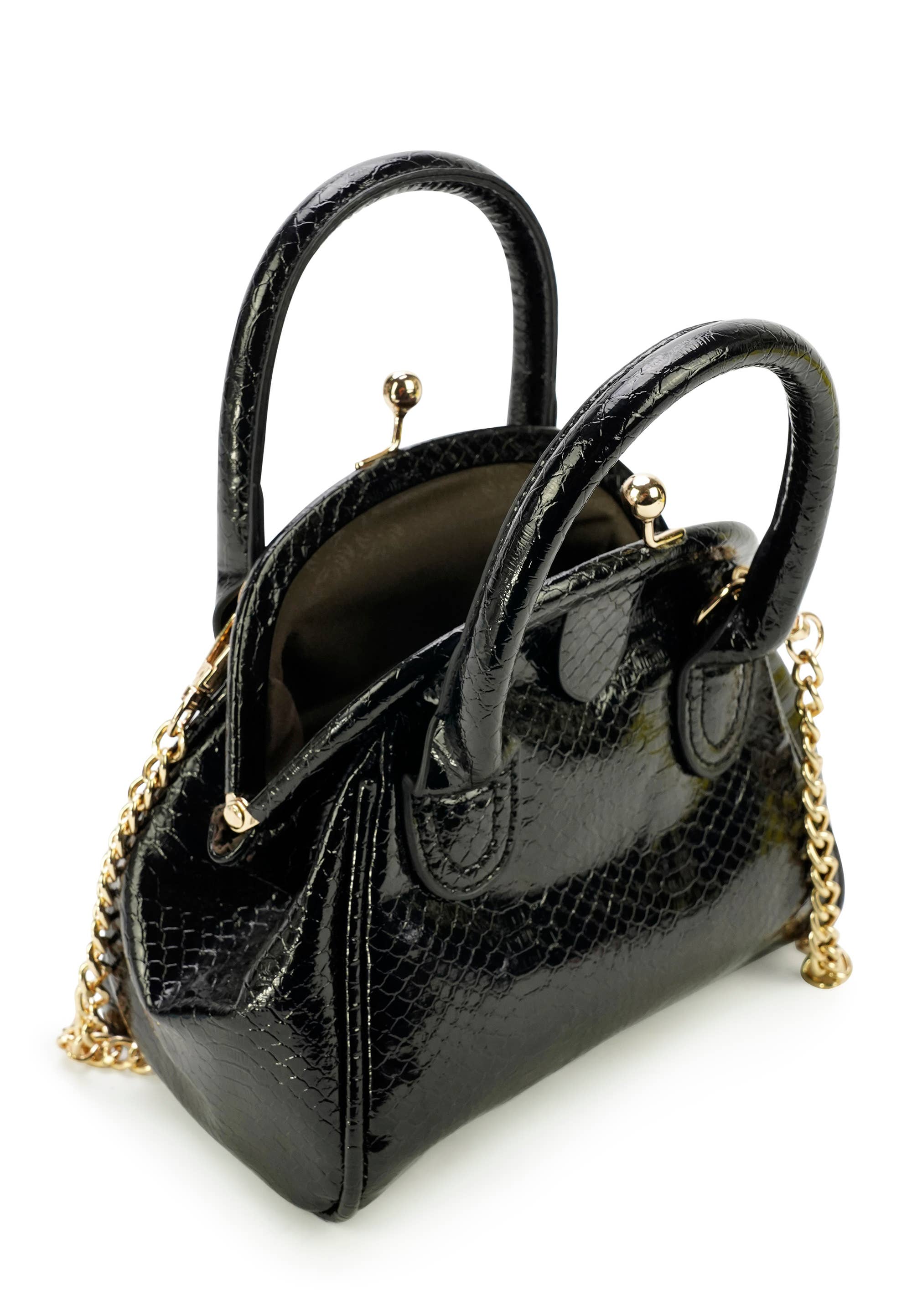 HJS - Wholesale Shoulder Bag - Women's - 'MARIPOSA' Crossbody Bag - Small Size with Snake Print6