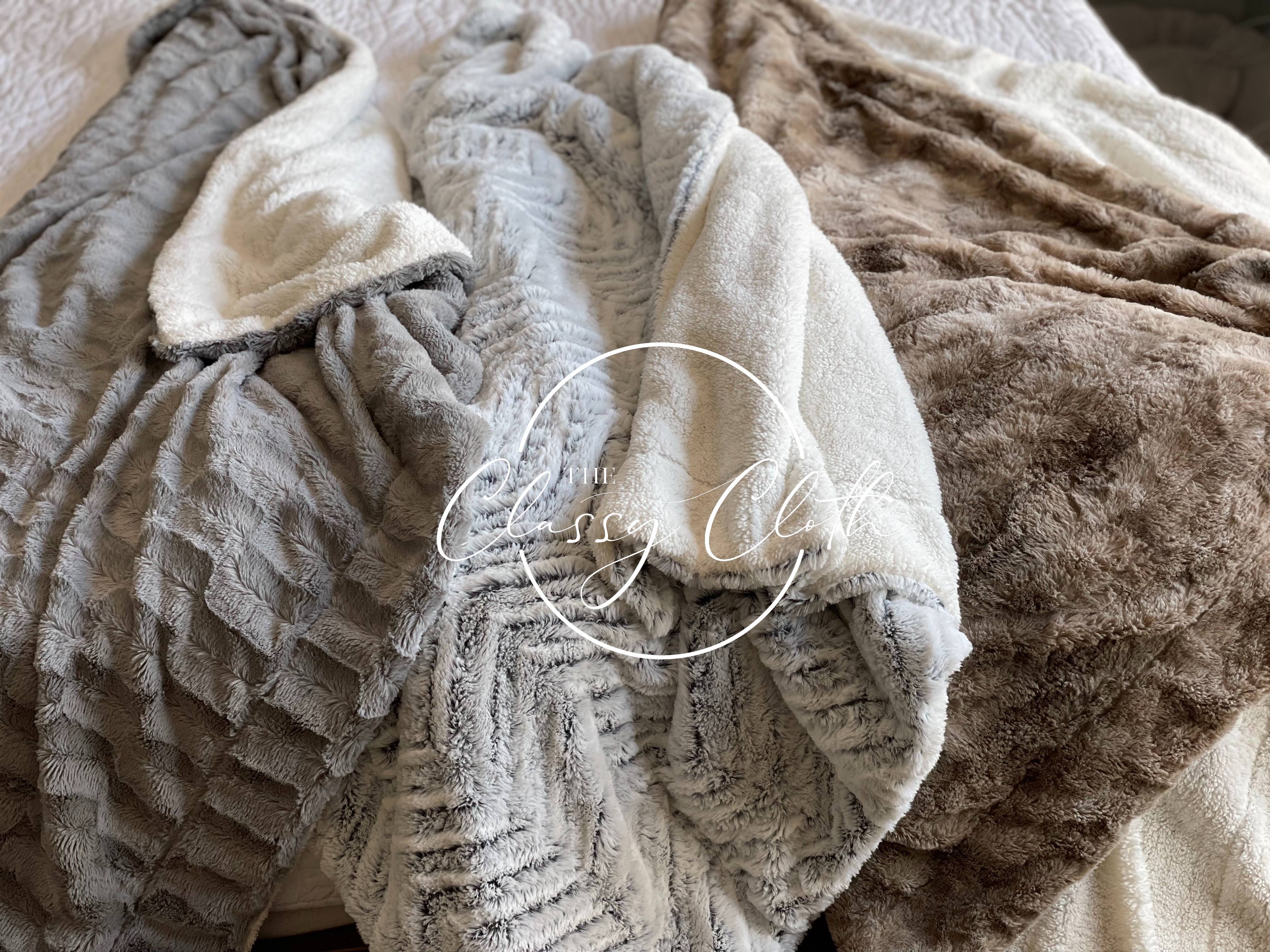 The Classy Cloth WS - Vendita all'ingrosso Plaid - Coperta in pelliccia sintetica super morbida - Grey Pebble RTS8