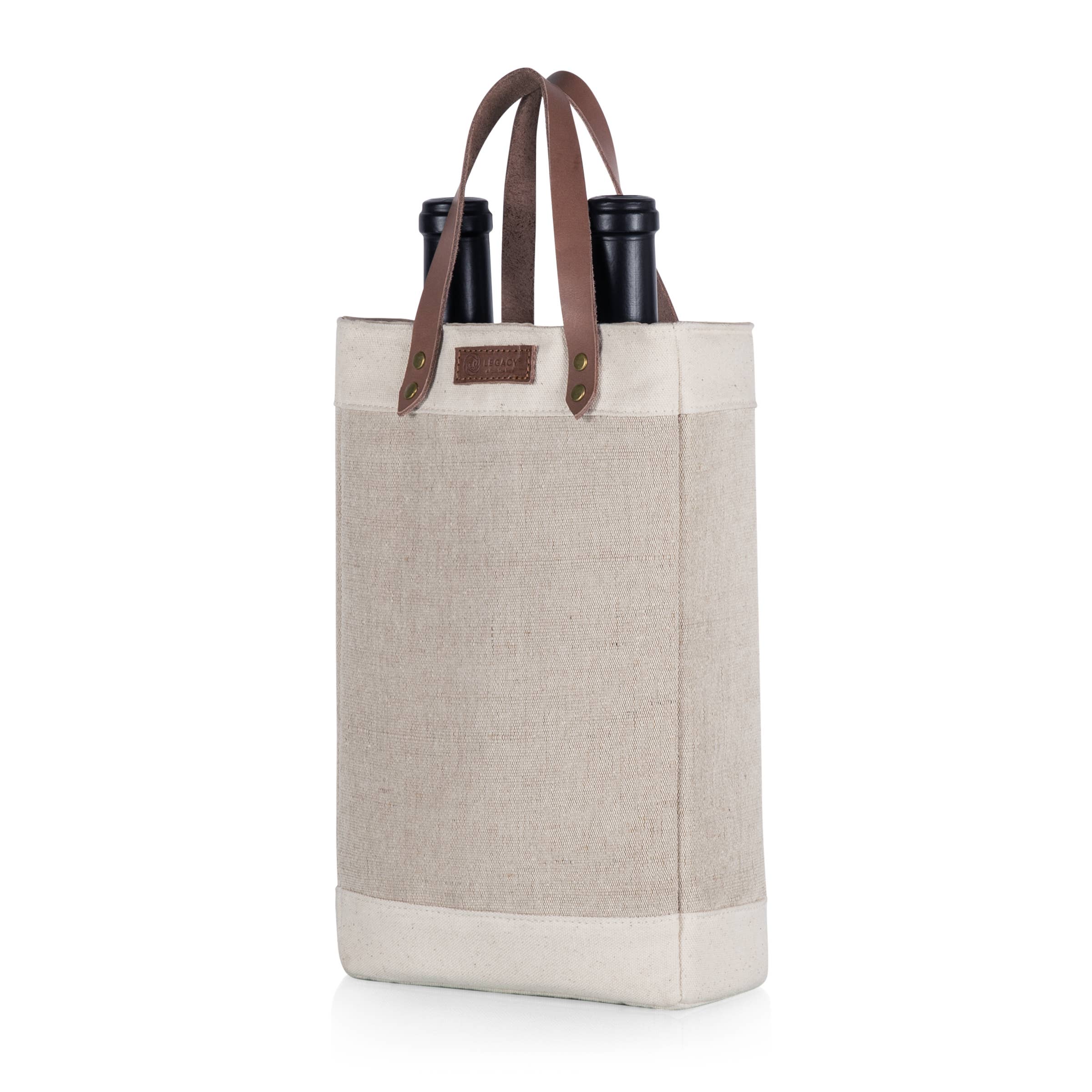 Beige Pinot - Jute 2 Bottle Insulated Wine Bag for wholesale on Faire17