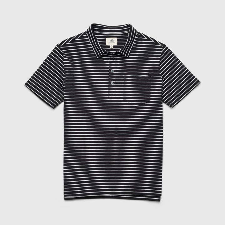 Michael Stripe Polo - Jet Black for wholesale on Faire
