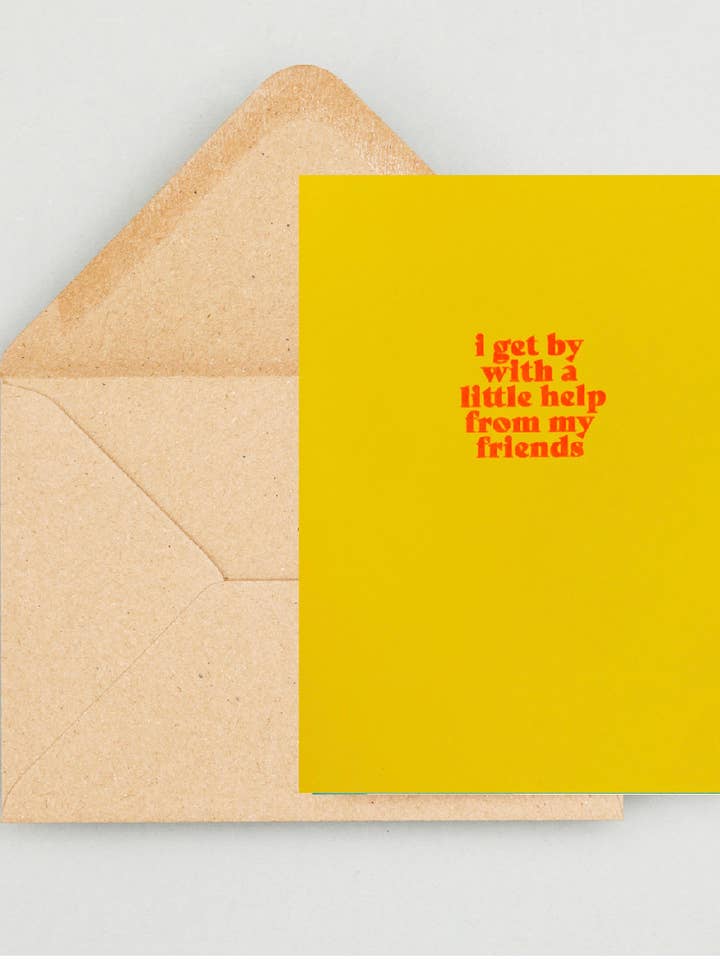 Ensemble de cartes d'amis imprimées Riso et d'enveloppes pour la vente par Laladon Studio