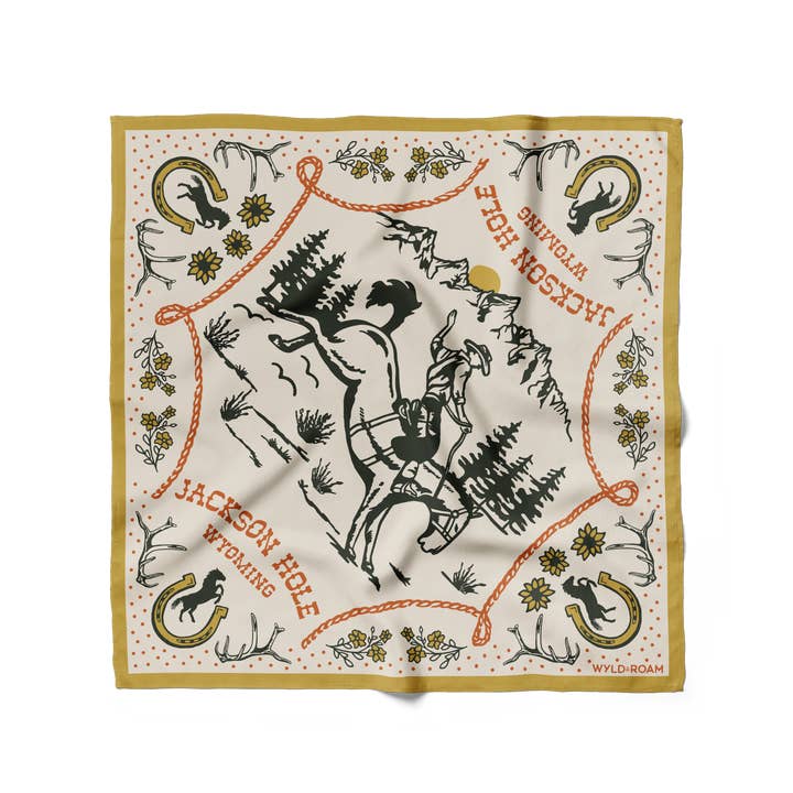 Wyld & Roam - Wholesale Bandana - Unisex - Jackson Hole Bandana, Cream