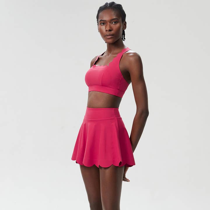 Sodalemon - Wholesale Activewear Set - Women's - Women Seamless Quick-Dry Set Strappy Bra & A-Line Skirt17