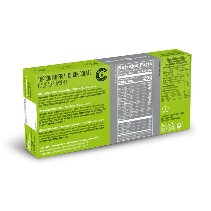 CASTILLO DE JIJONA - Wholesale Nougat - Supreme Quality VEGAN Chocolate Imperial Nougat (200g)1