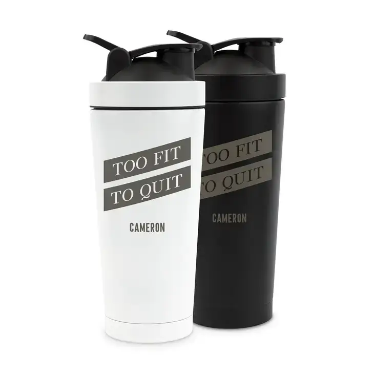 Weddingstar Inc. – wholesale Insulated mug/tumbler – Stainless Steel Protein Shaker Cup - Too Fit To Quit3