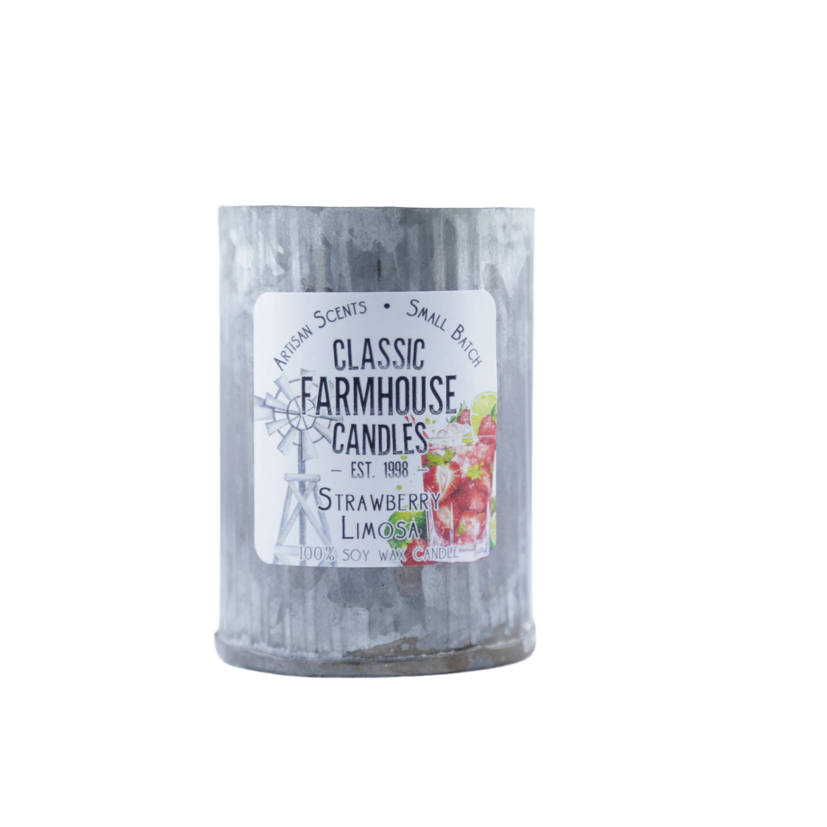 Classic Farmhouse Candles – wholesale Travel candles – NEW! Small Tin Soy Candle - Strawberry Limosa