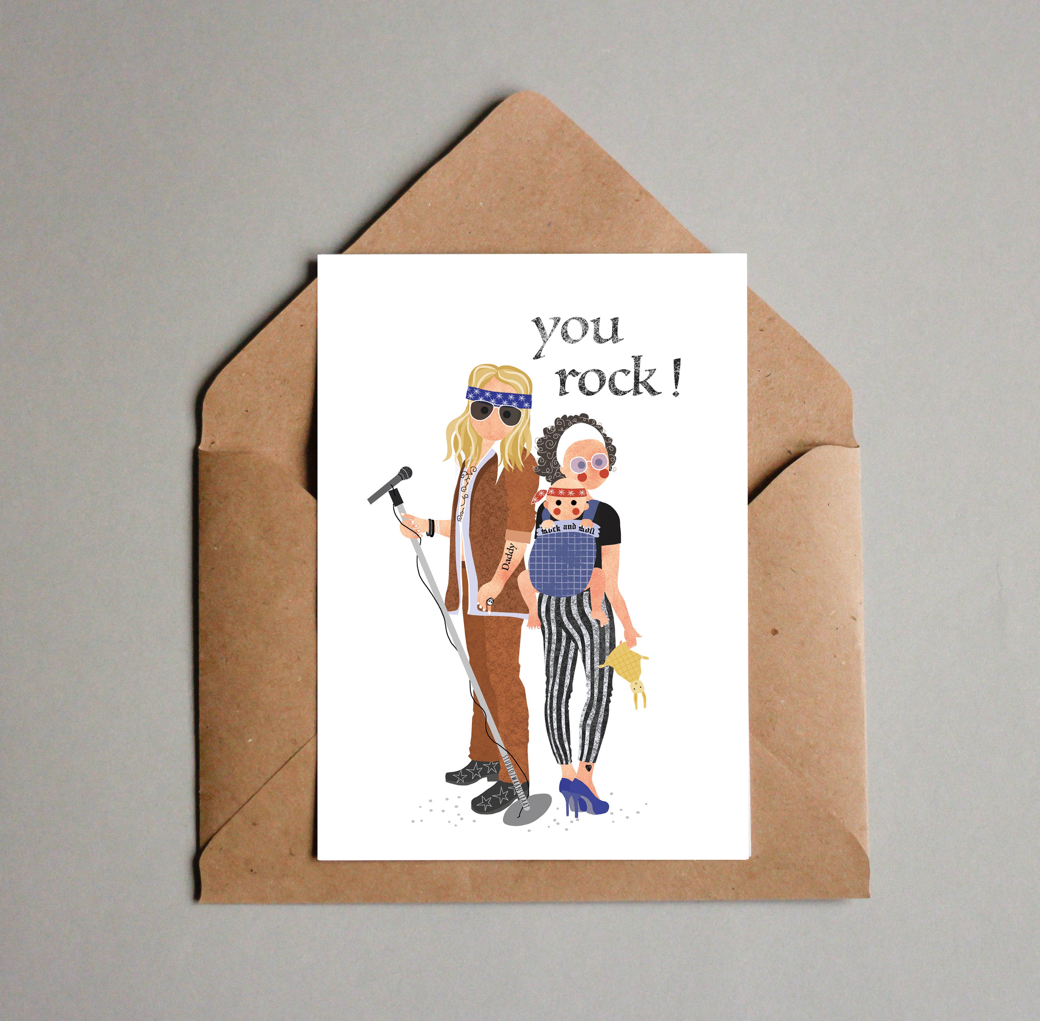 STUDIOZWAANSTRAAT – wholesale Postcard – postcard series rockstar families - ‘a star is born'2