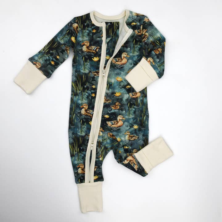 Earthy - Wholesale Sleepsuit - Baby - Organic Cotton Baby Pajamas 2-Way Zipper Sleeper, Harbor