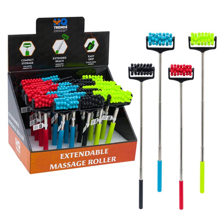 MQ Trends Udtrækkelig Massagerulle 7,8" til 18" Assorterede for engroshandel hos Deluxe Import Trading