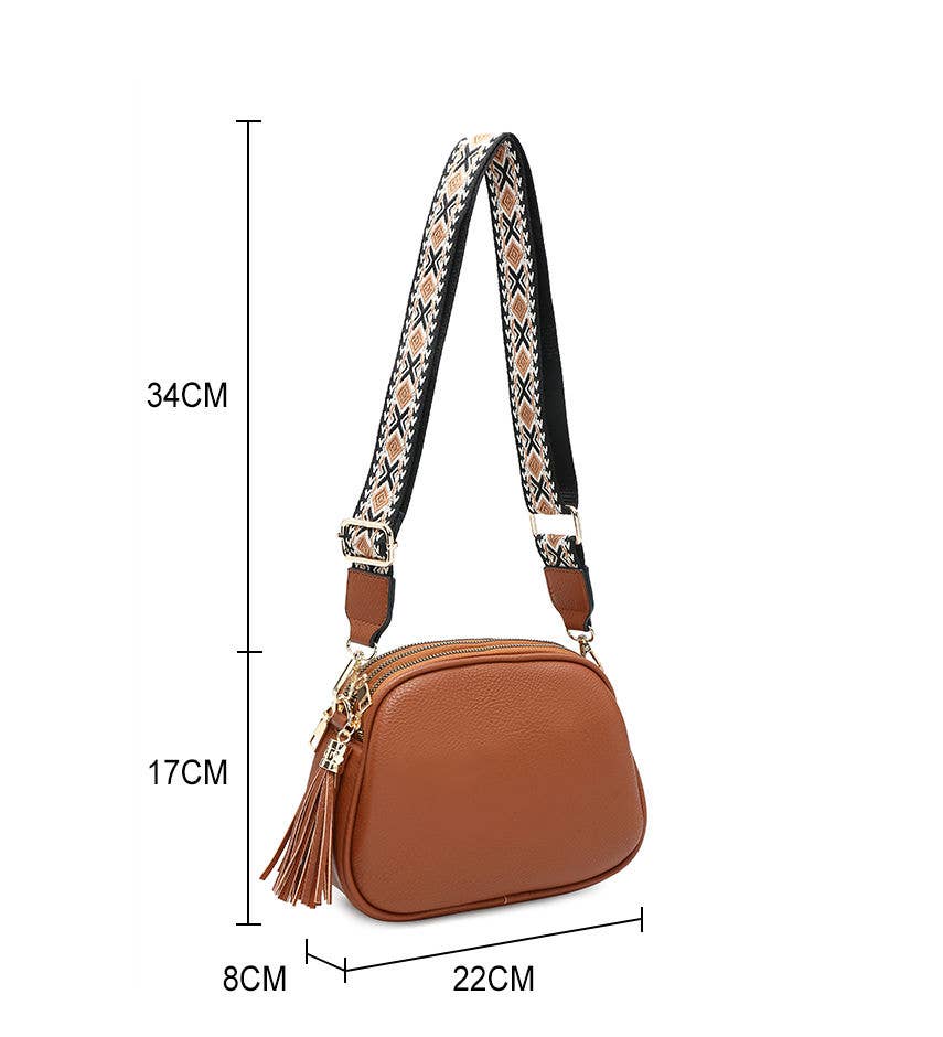 Papaya Fashion Ltd – wholesale Crossbody bag – Women's – B23007 Cross Body Handbag with three zip top sections16