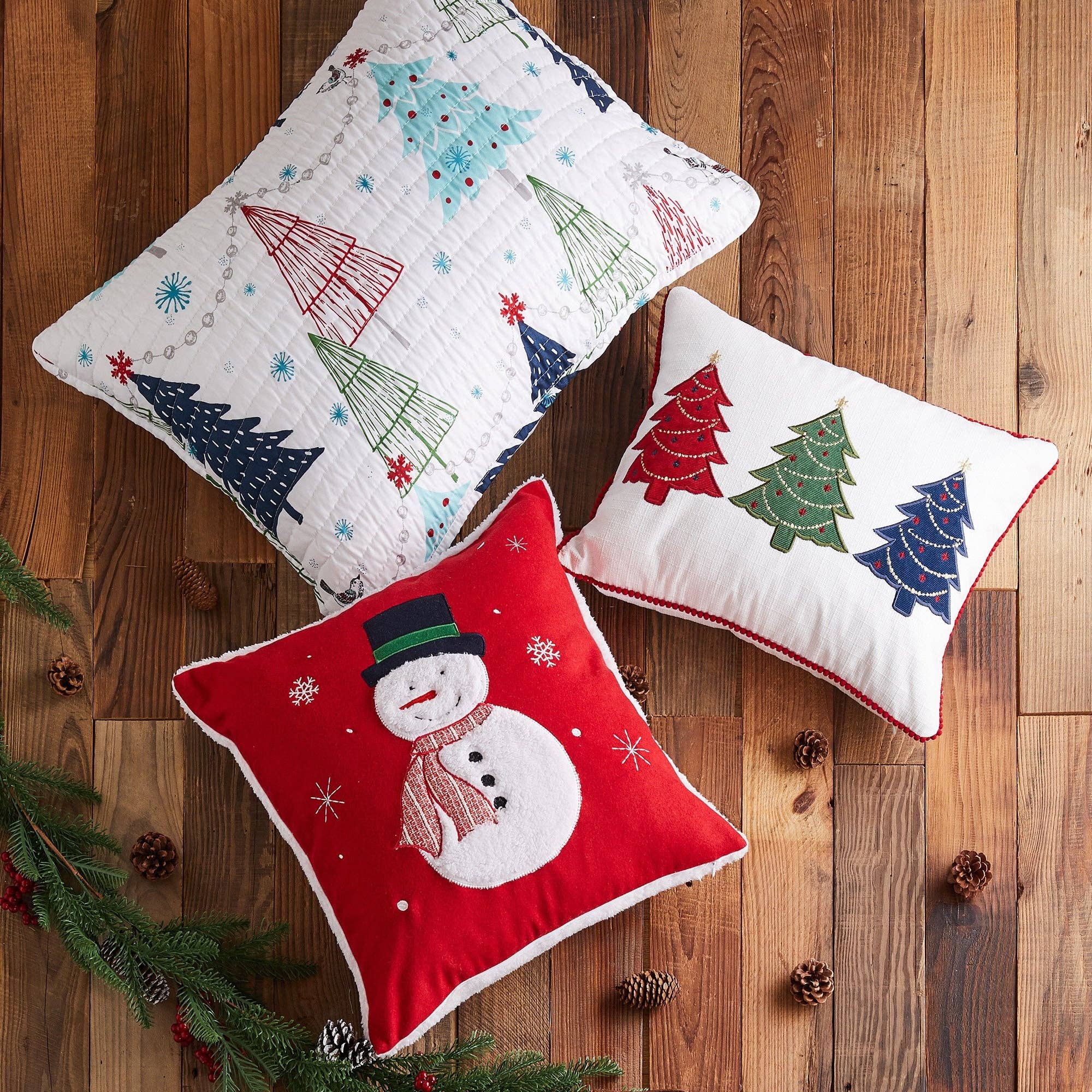 Levtex Home - Wholesale Throw/Decorative Pillow - White Pine Applique Snowman Pillow1