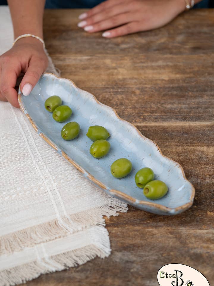 Flirty Edge Olive Dish for wholesale by Etta B Pottery