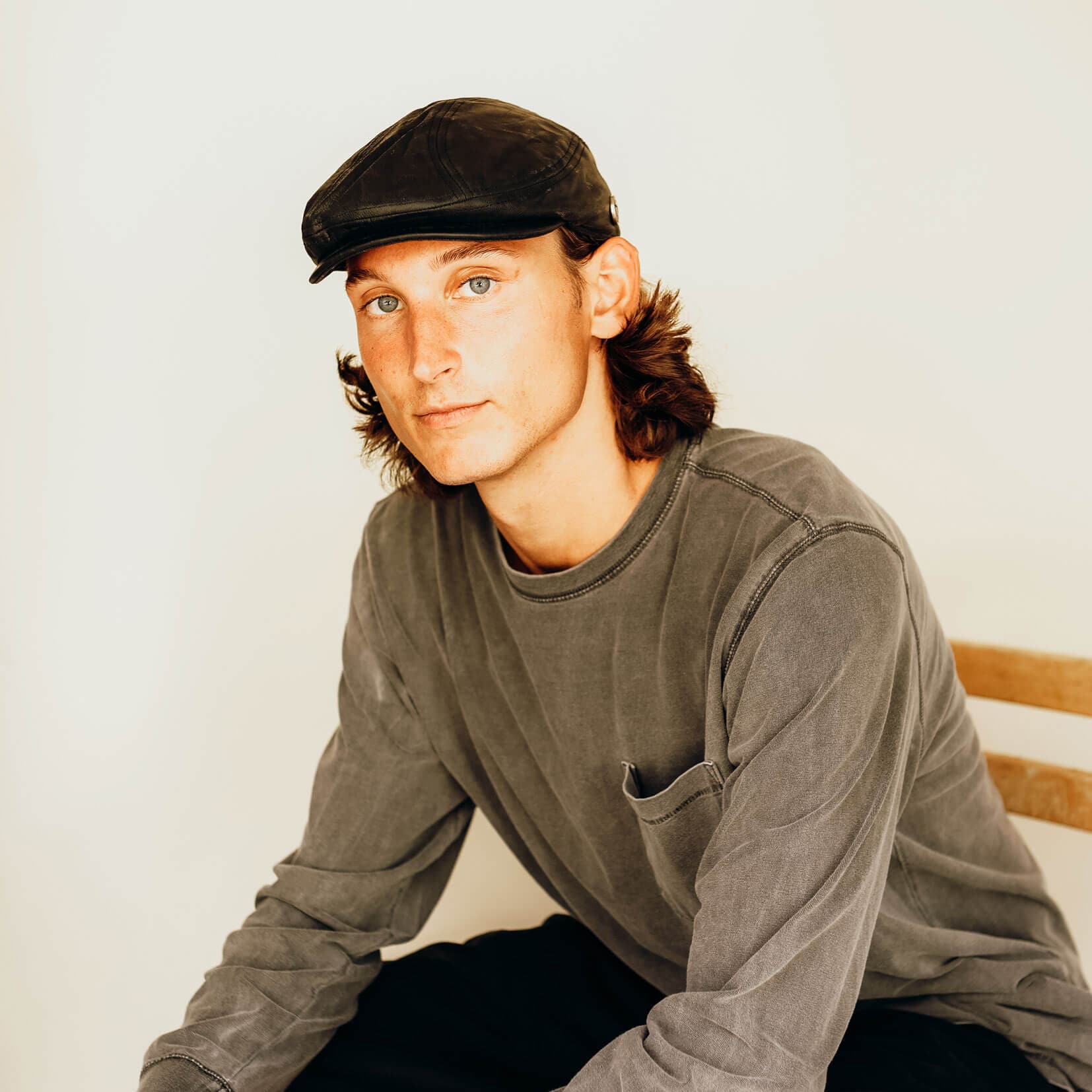 American Hat Makers - Vente Casquette gavroche – unisexe - Casquette Plate en Cuir - Style Bookie2