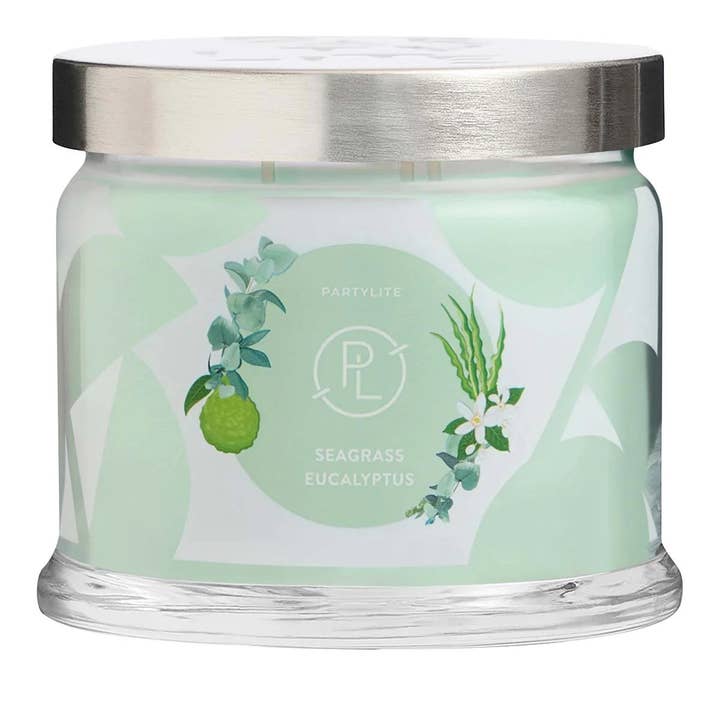 Seagrass Eucalyptus 3-Wick Jar Candle for wholesale by Glow Collection