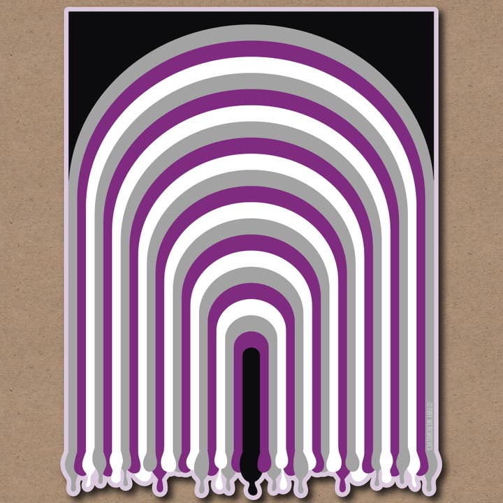 Demisexual Dripping Rainbow Sticker for wholesale by Tiny Werewolves