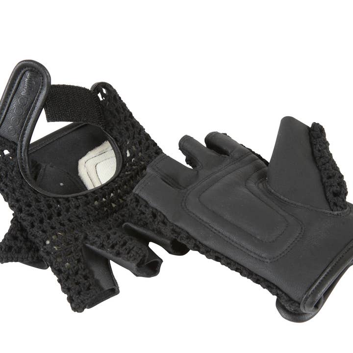 BADAWIN - Wholesale Gloves - Unisex - Badawin Black Crochet Mittens Bike Fingerless Gloves