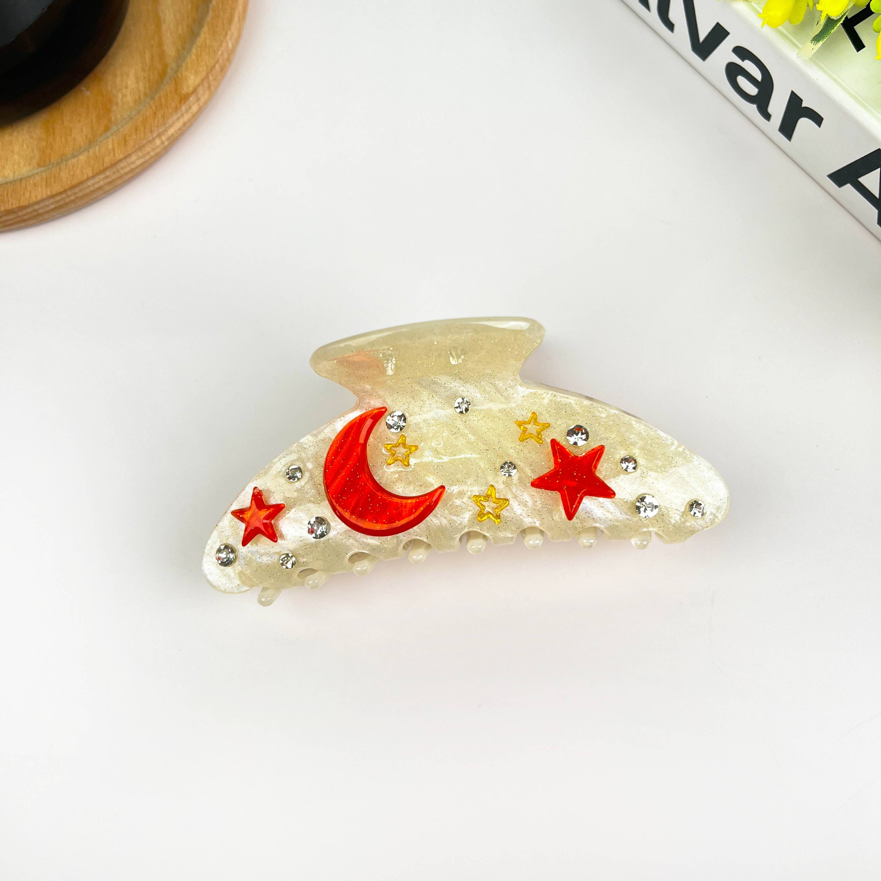 TheDivaSoap – Großhandel Haarclip – Damen – 4,1 Zoll Mondklauenclip, Stern-Haarspange3