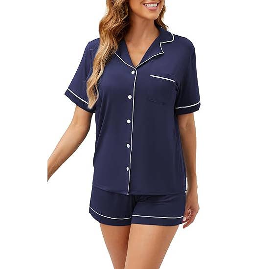 GEXWORLDWIDE - Wholesale Sleepwear Set - Women's - Bamboo Viscose Short-Sleeved Spring & Summer Pajamas Set3