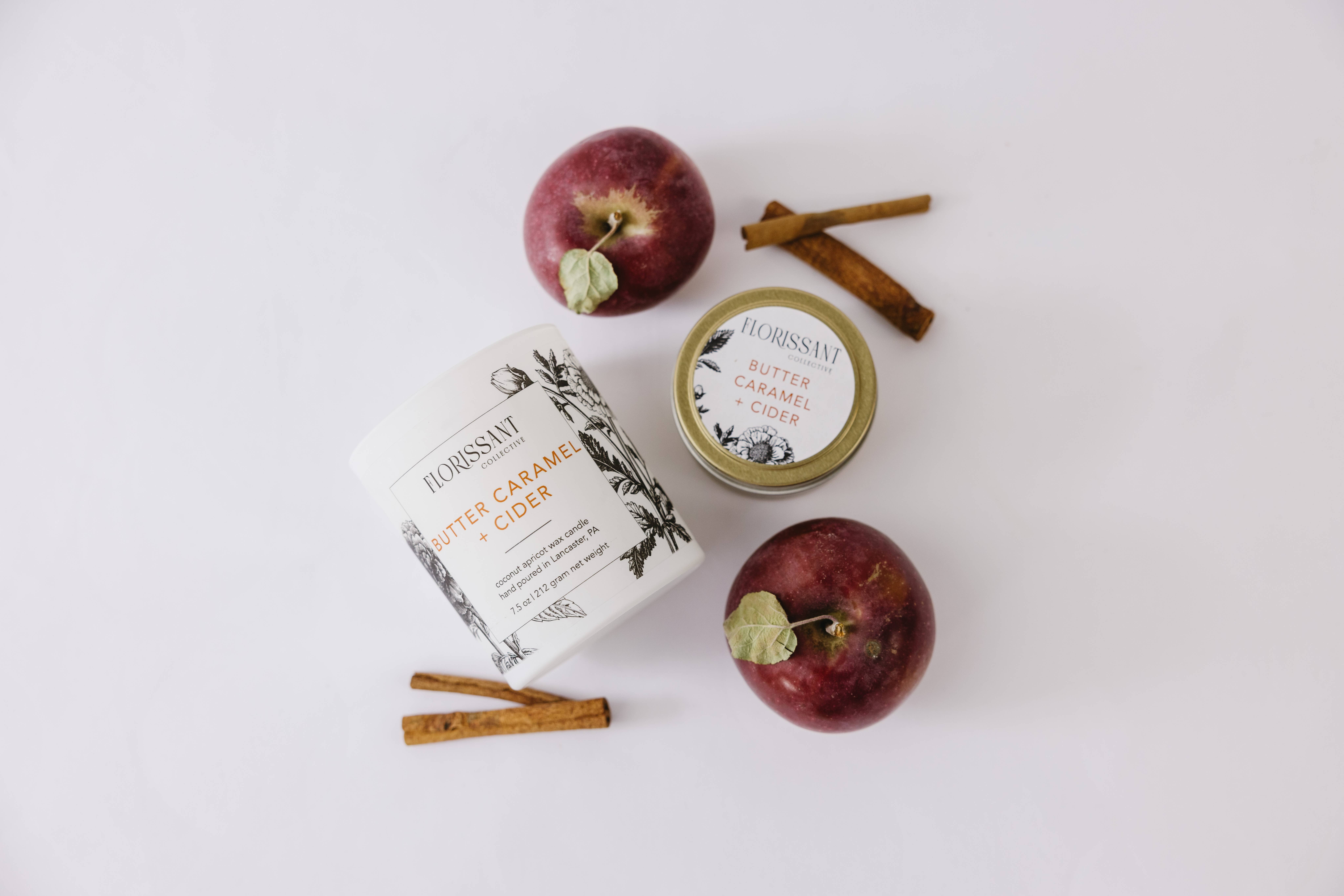 Florissant Collective - Wholesale Jar/Filled Candle - Butter Caramel + Cider Candle Tin1
