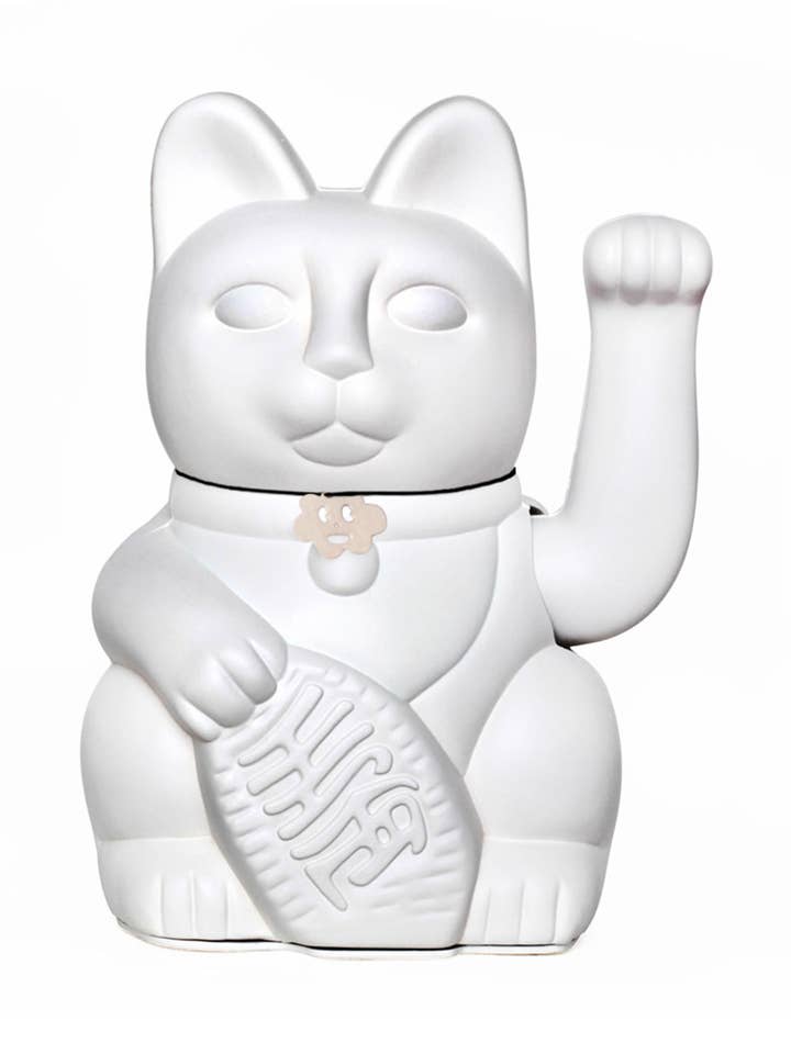 Diminuto Cielo White Luckycat Decorative Tabletop Object for wholesale by Diminuto Cielo