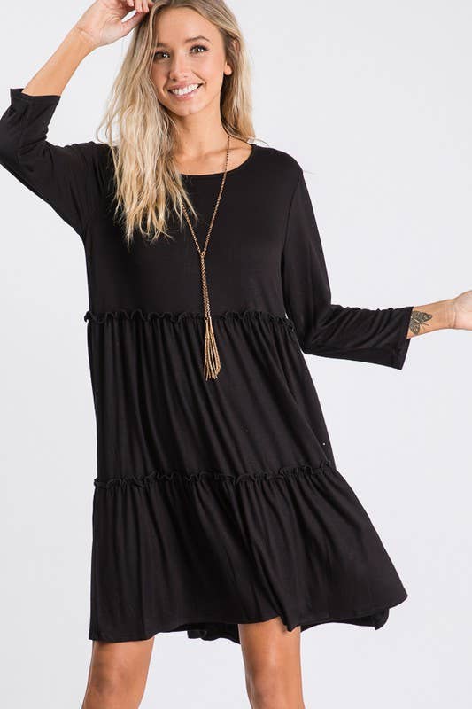 HEIMISH – wholesale Dress – Women's – SD1095S SOLID DRESS WITH RUFFLE DETAIL8