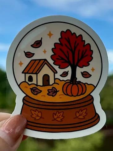 Globo de neve de Outono | autocolante resistente à água por atacado de Tally Plant Club