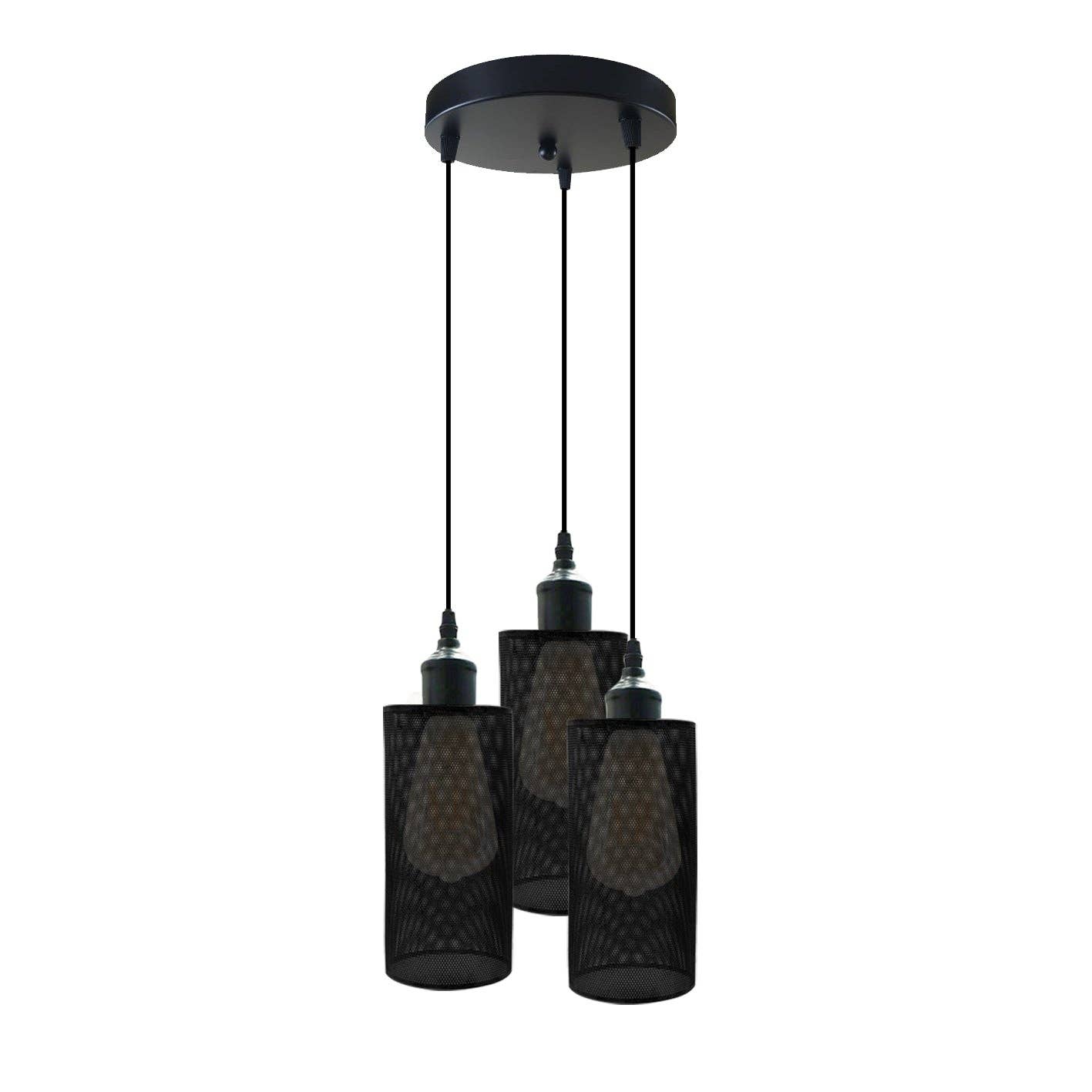 Ledsone – wholesale Chandelier/hanging light – Retro 3 way Round Ceiling Cage Pendant Light E27 Holder~39684