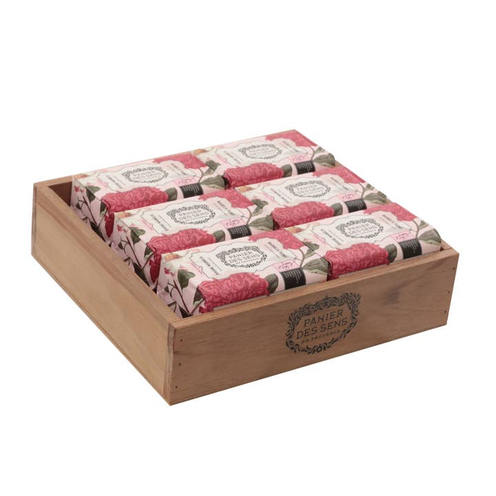 PANIER DES SENS - Vente Set de bain et corps - Caisse en bois pour savon authentique