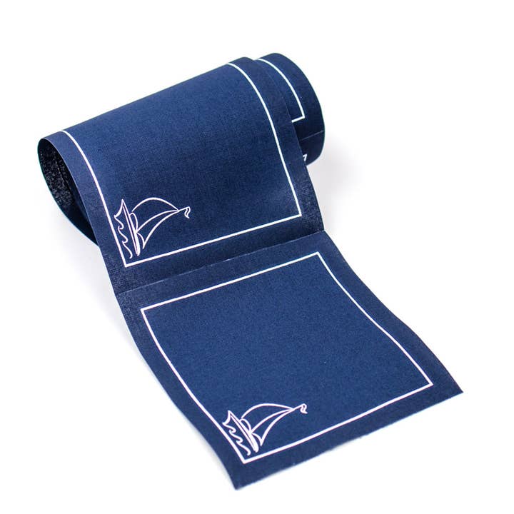 Cotton Cocktail Napkin Roll: Sail Away for wholesale by Table Theory (Formerly Toasting with Tara)
