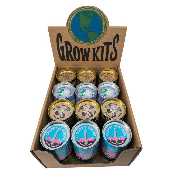 Coffret pour arbres à fleurs | 12 kits de culture avec présentoir pour la vente par The Jonsteen Company