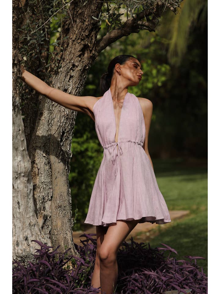 The Past Perfect Linen Dress for wholesale by Dor Raw Luxury