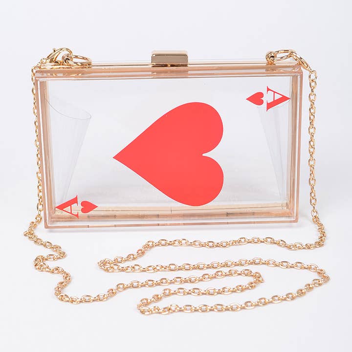Clear Poker Clutch for wholesale by 3AM BY H&D ACCESSORIES